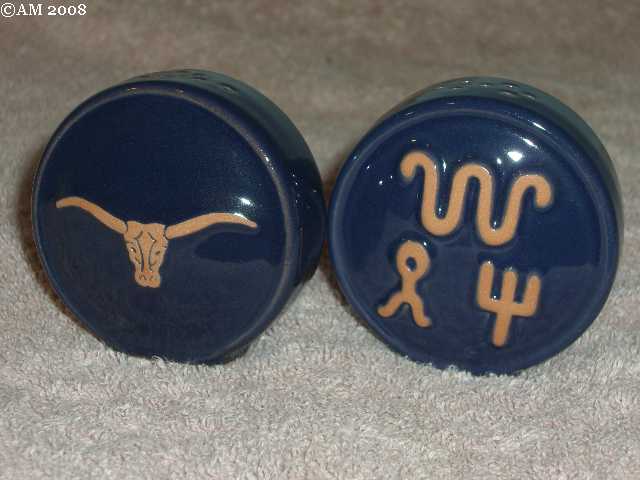 Frankoma ranch shakers glazed navy